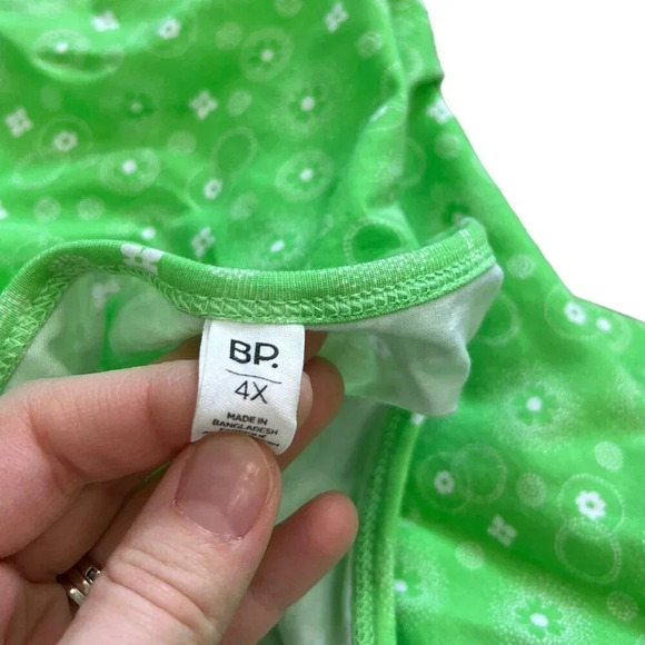 BP. Green Frosty Foulard Halter Crop Backless Tank Top 4X - Picture 3 of 3